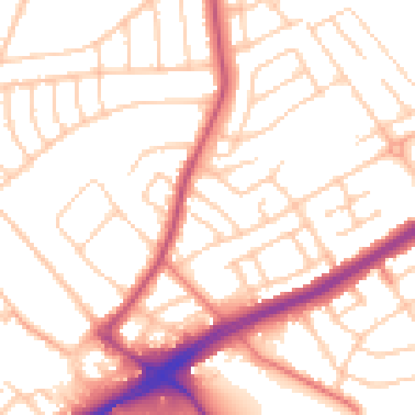 Daytime road noise heatmap for L21 7PN