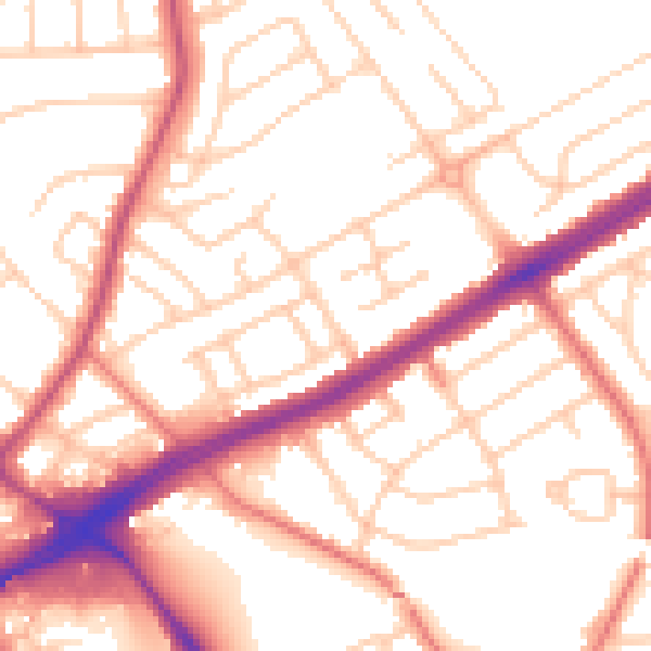 Daytime road noise heatmap for L21 7PY
