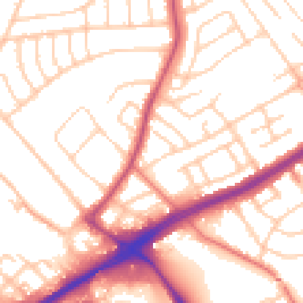 Daytime road noise heatmap for L21 7QA