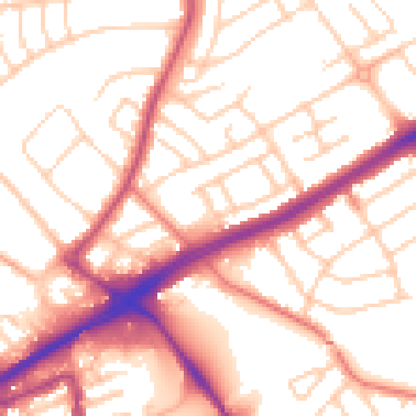 Daytime road noise heatmap for L21 7QH