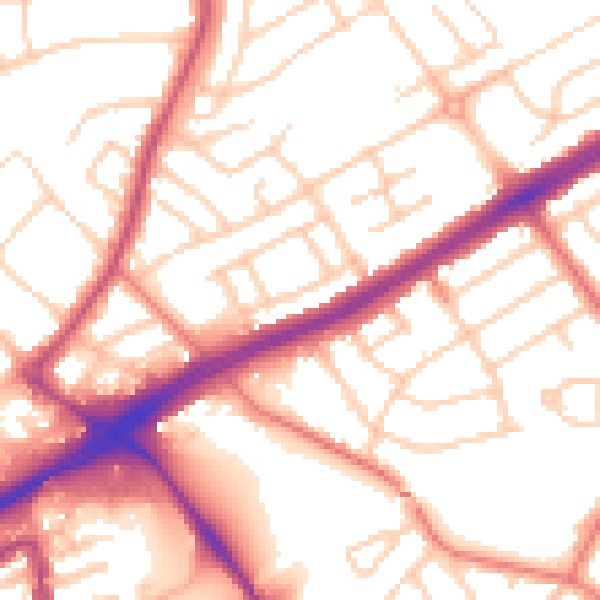 Daytime road noise heatmap for L21 7QJ
