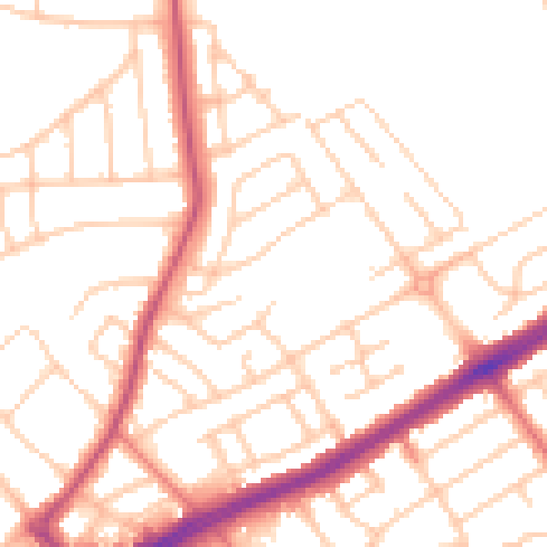 Daytime road noise heatmap for L21 7QN