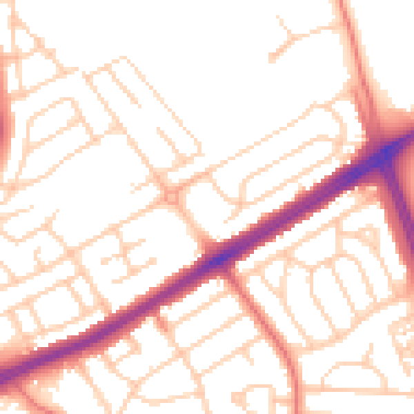 Daytime road noise heatmap for L21 7QS