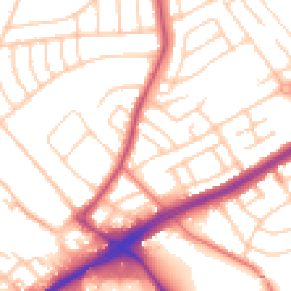 Daytime road noise heatmap for L21 7QX