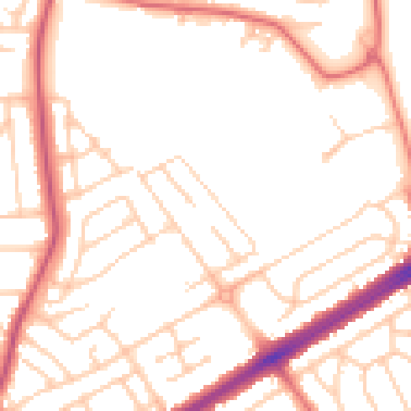 Daytime road noise heatmap for L21 7QZ