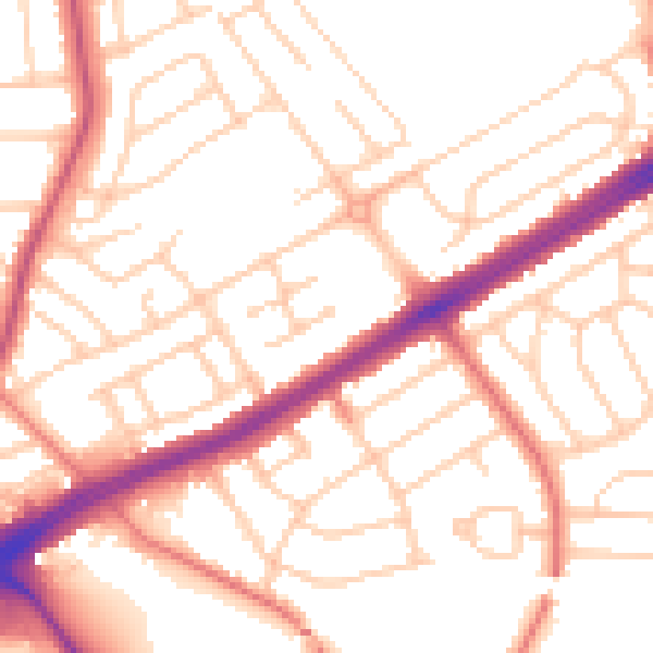 Daytime road noise heatmap for L21 7RD