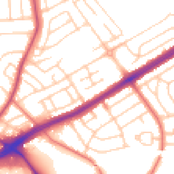 Daytime road noise heatmap for L21 7RE