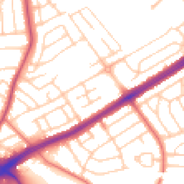 Daytime road noise heatmap for L21 7RH