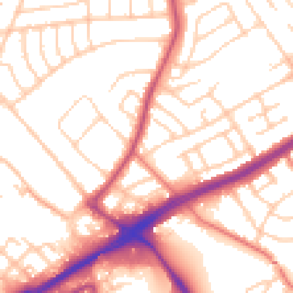 Daytime road noise heatmap for L21 7RJ