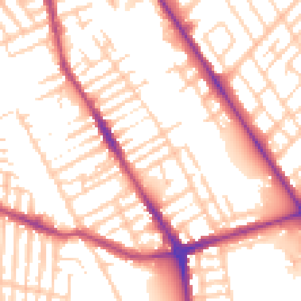 Daytime road noise heatmap for L21 8HU