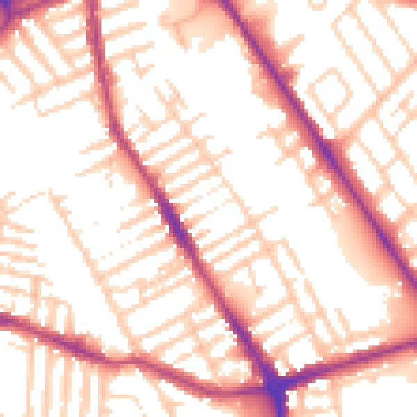 Daytime road noise heatmap for L21 8JB