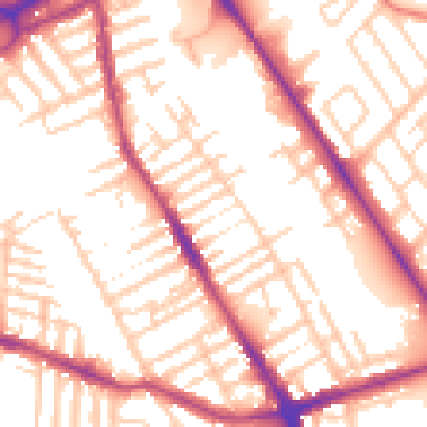 Daytime road noise heatmap for L21 8JE