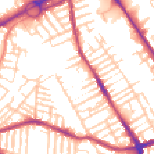Daytime road noise heatmap for L21 8JX