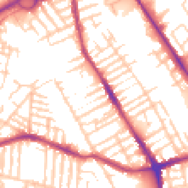 Daytime road noise heatmap for L21 8JY