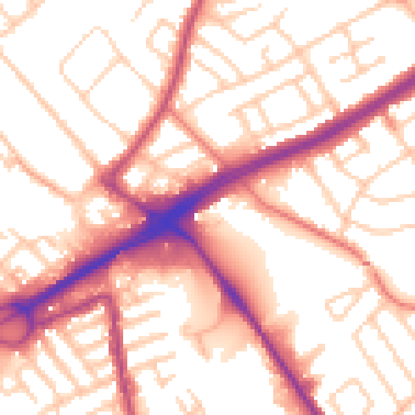 Daytime road noise heatmap for L21 8LP