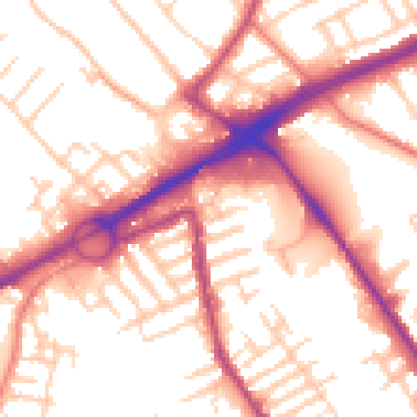 Daytime road noise heatmap for L21 8PJ