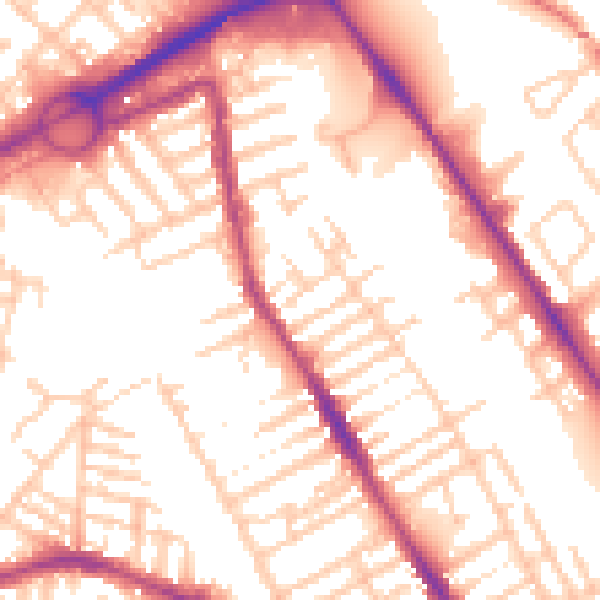 Daytime road noise heatmap for L21 8PN