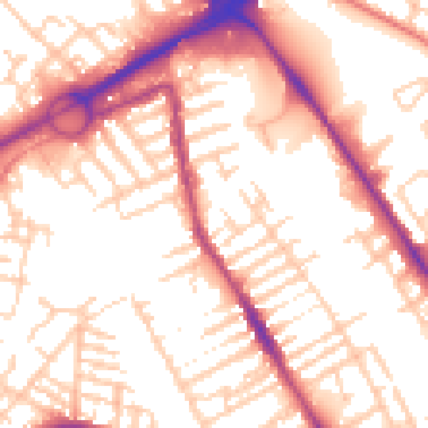 Daytime road noise heatmap for L21 8PP