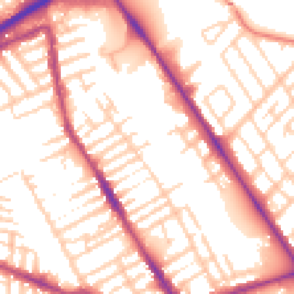 Daytime road noise heatmap for L21 8PT