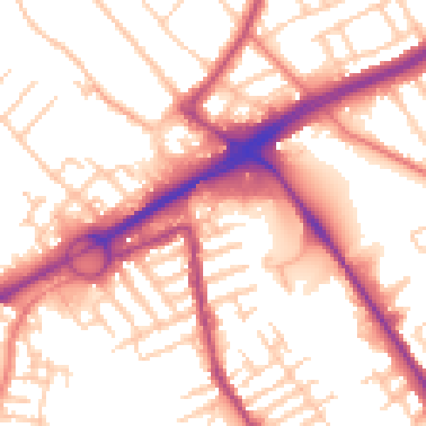 Daytime road noise heatmap for L21 8QB
