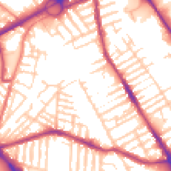 Daytime road noise heatmap for L21 8QR