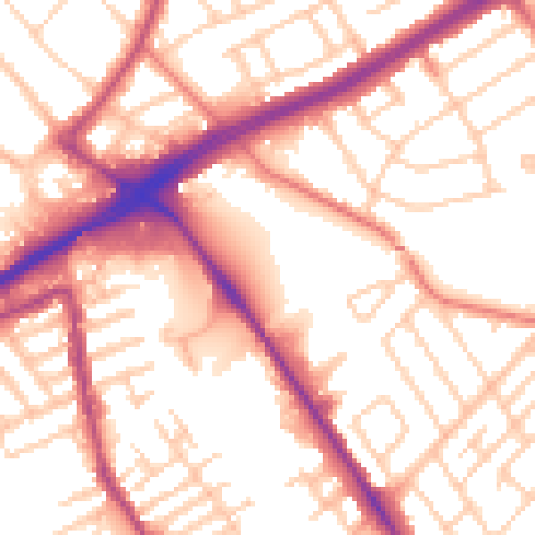 Daytime road noise heatmap for L21 8QT