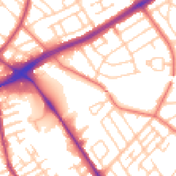 Daytime road noise heatmap for L21 8QX