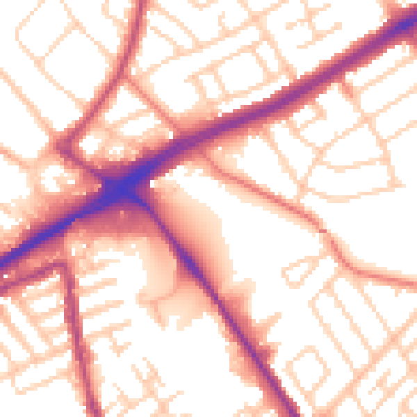 Daytime road noise heatmap for L21 8QY