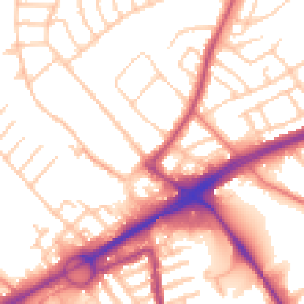 Daytime road noise heatmap for L21 9HA
