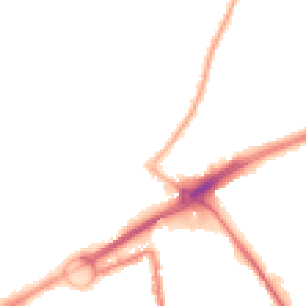 Night-time road noise heatmap for L21 9HA