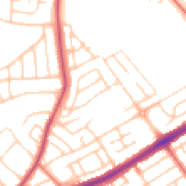 Daytime road noise heatmap for L21 9HN