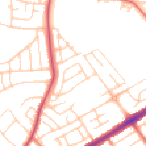 Daytime road noise heatmap for L21 9HU
