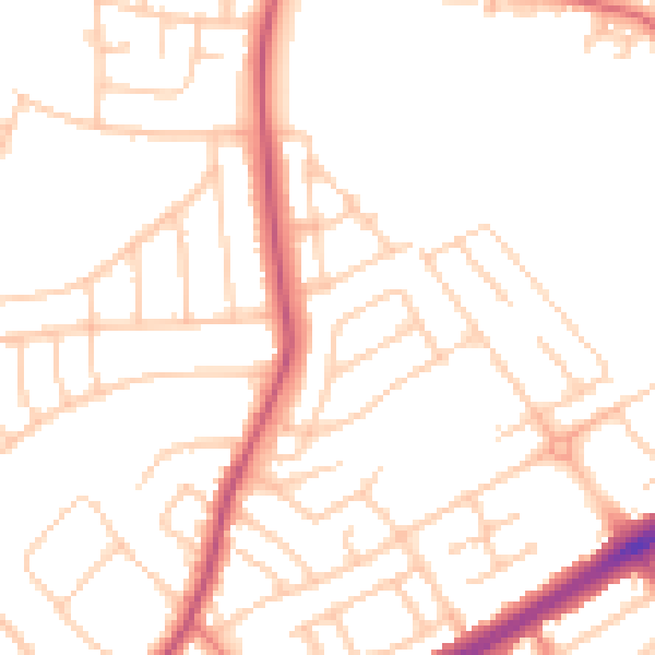 Daytime road noise heatmap for L21 9HX