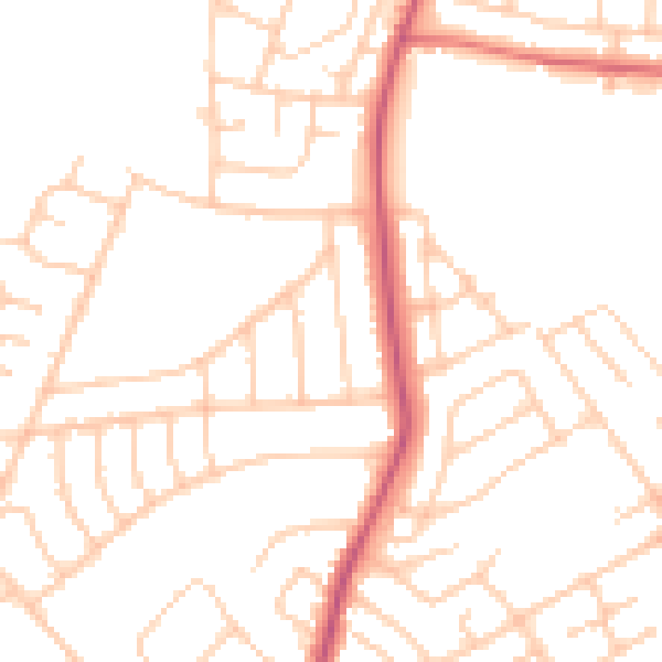Daytime road noise heatmap for L21 9JE