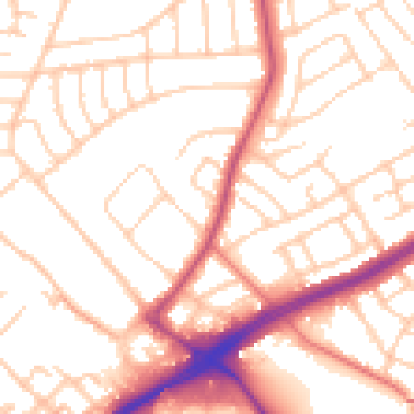 Daytime road noise heatmap for L21 9PF