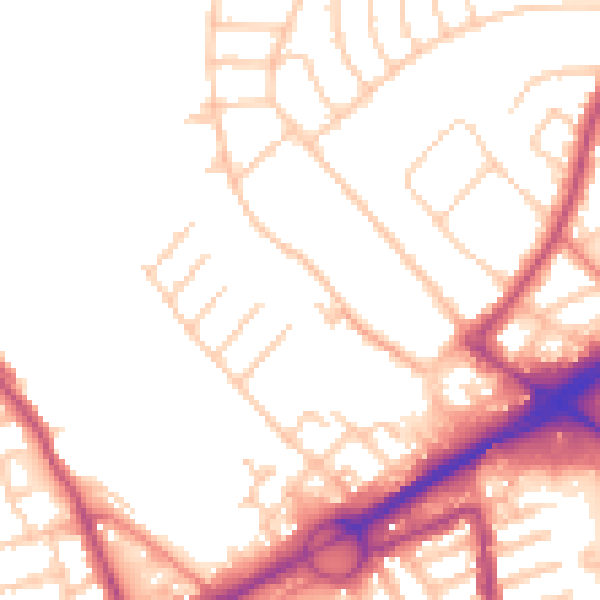 Daytime road noise heatmap for L21 9QQ
