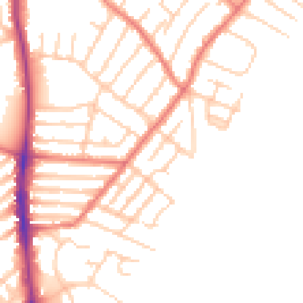 Daytime road noise heatmap for L23 0QB