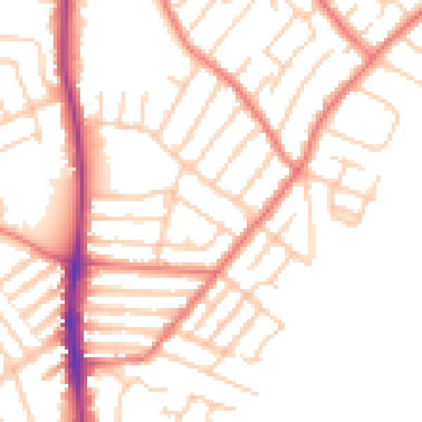 Daytime road noise heatmap for L23 0QD