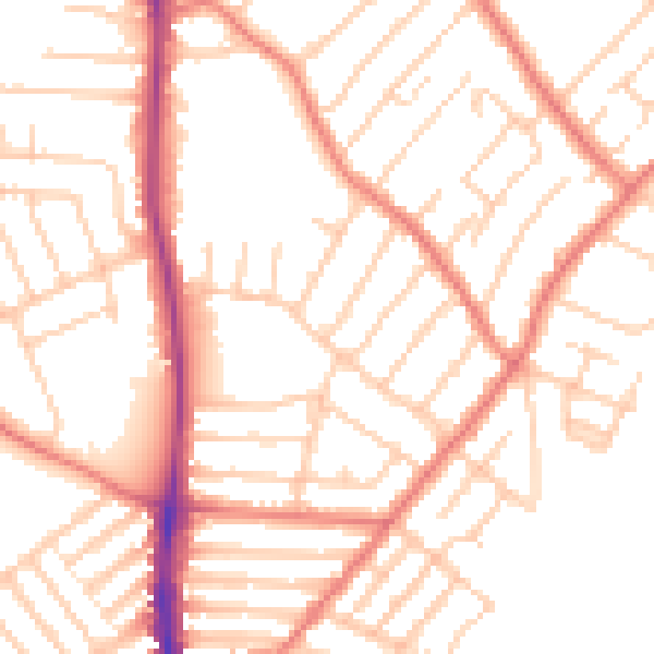 Daytime road noise heatmap for L23 0QU