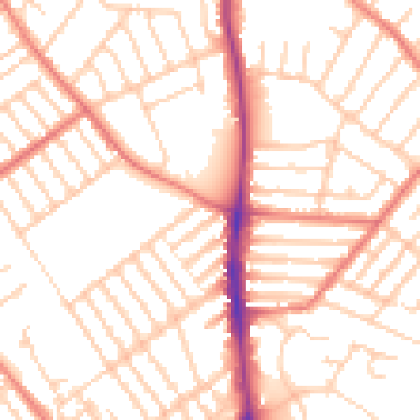 Daytime road noise heatmap for L23 0RJ