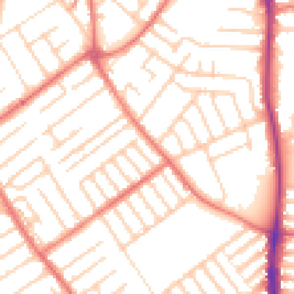 Daytime road noise heatmap for L23 0RN