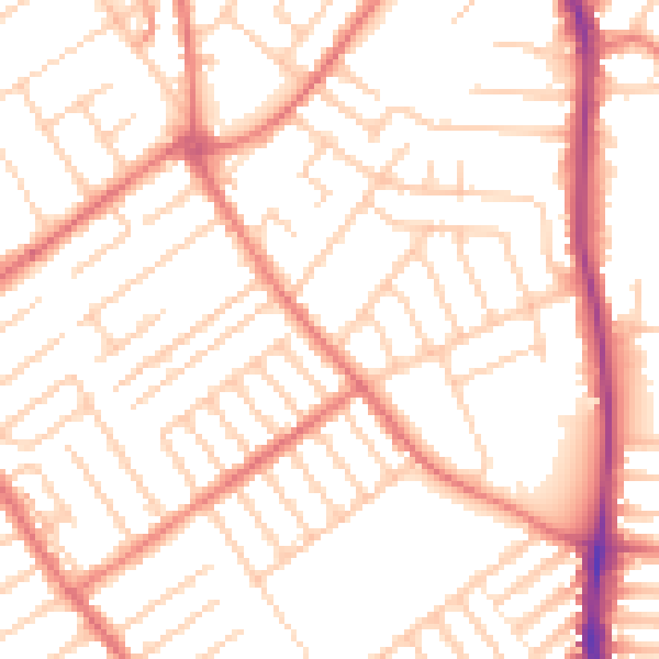 Daytime road noise heatmap for L23 0RP