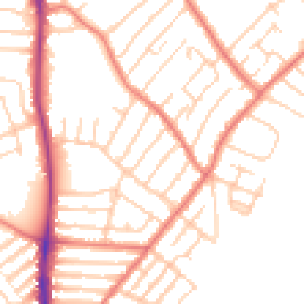 Daytime road noise heatmap for L23 0RQ