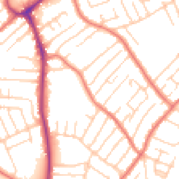 Daytime road noise heatmap for L23 0TT
