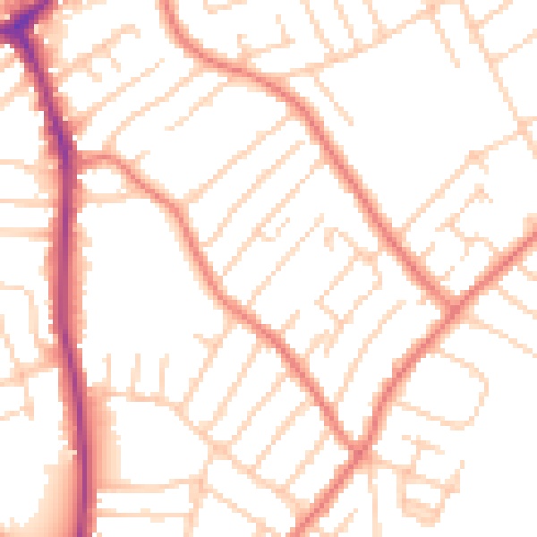 Daytime road noise heatmap for L23 0UB
