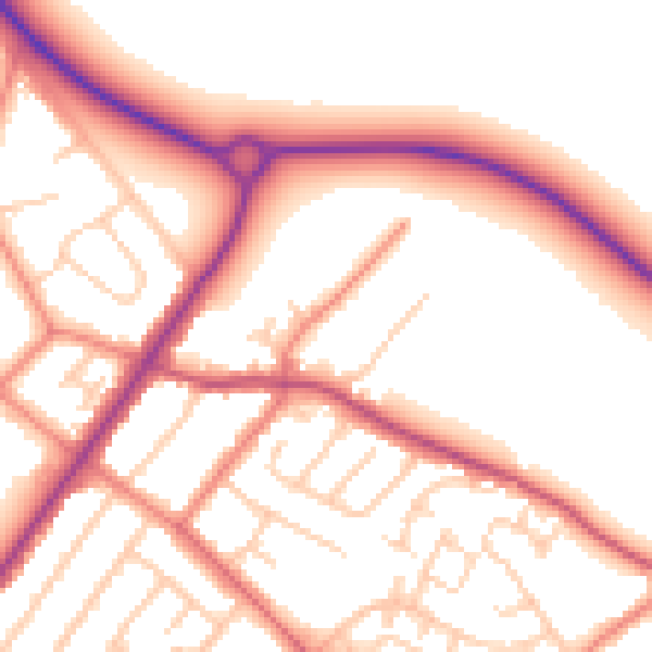Daytime road noise heatmap for L23 1AB