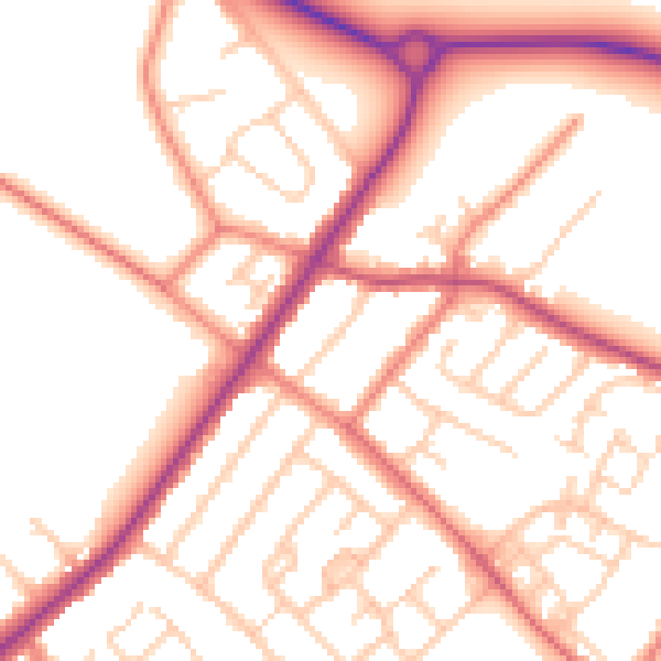 Daytime road noise heatmap for L23 1TA