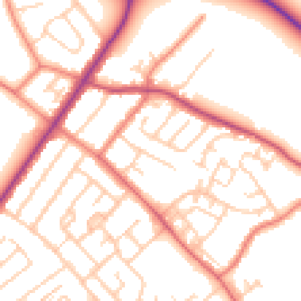 Daytime road noise heatmap for L23 1TH