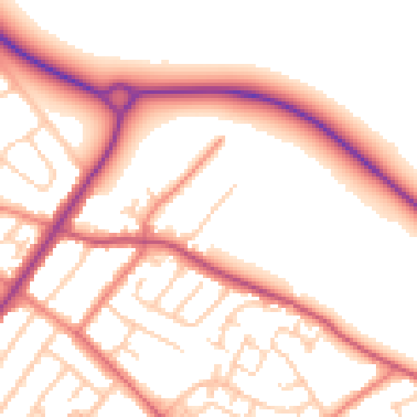 Daytime road noise heatmap for L23 1TN