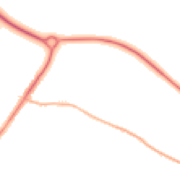 Night-time road noise heatmap for L23 1TN
